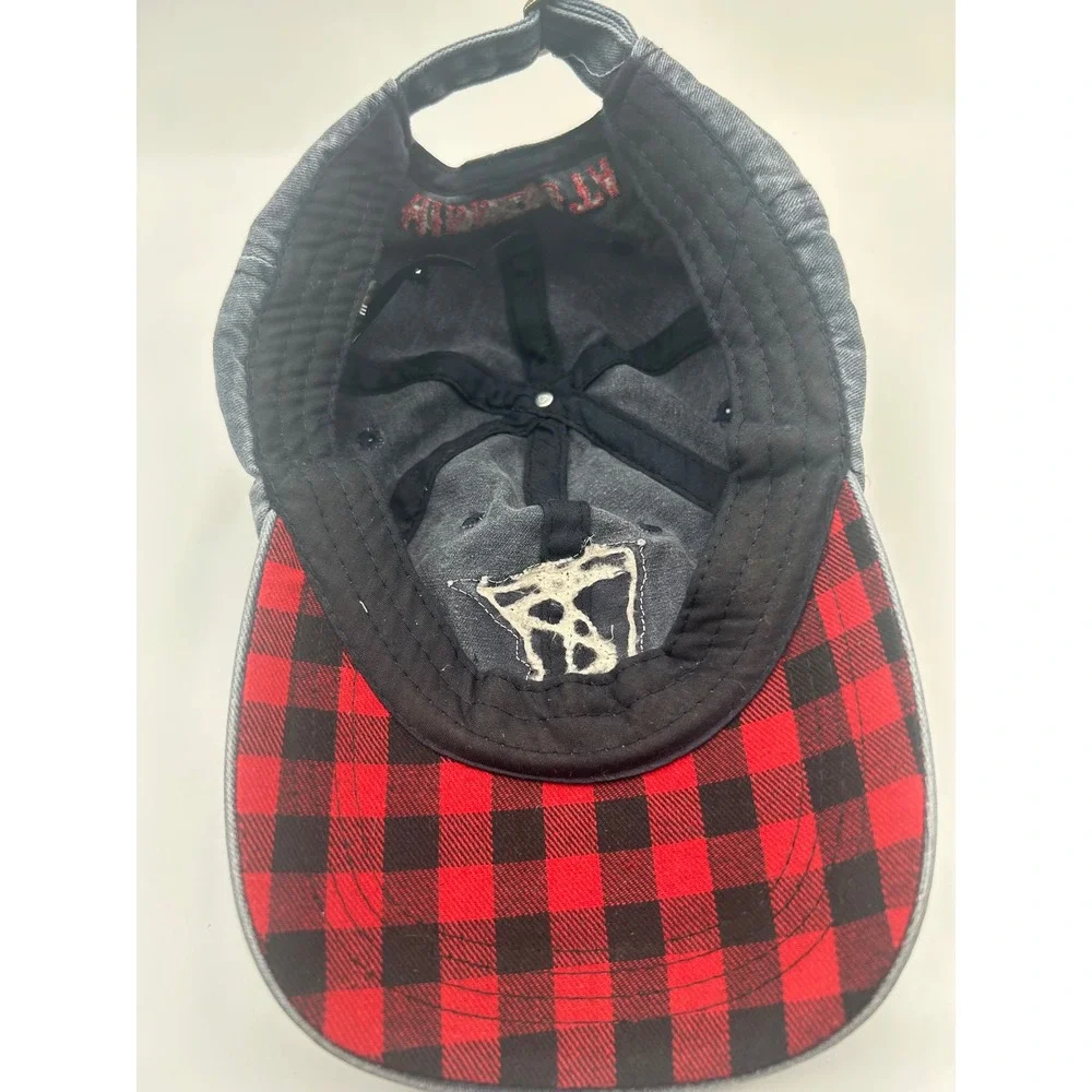 Minnesota State Buffalo Plaid Patch Baseball Cap Washed Navy Blue Hat Adjustable